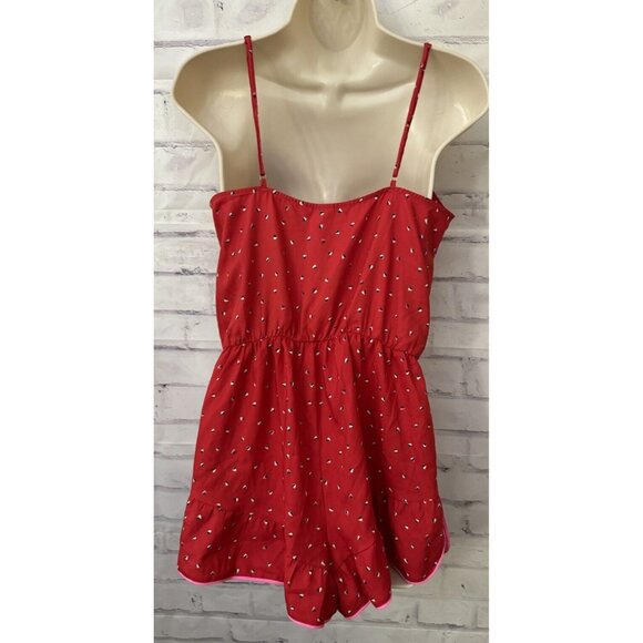 Victoria’s Secret‎ Size Small Red Romper Hearts Sexy Pajamas - Picture 4 of 10